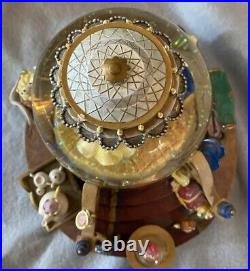 1991 Beauty and The Beast Musical Snow Globe Enchanted Love Light Up EUC In Box