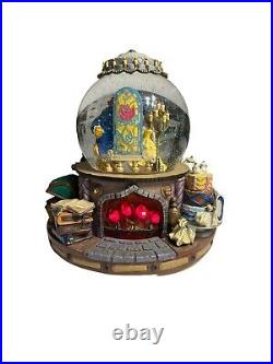 1991 Disney Beauty and The Beast lighted Musical Snow Globe The Enchanted Love