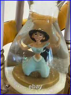 1992 Disney Aladdin Hourglass Musical Light Up Snow Globe Arabian Nights