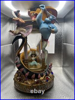 1992 Disney Aladdin Hourglass Musical Light Up Snow Globe Arabian Nights Flaws