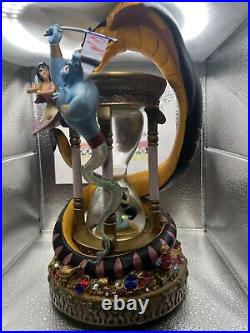 1992 Disney Aladdin Hourglass Musical Light Up Snow Globe Arabian Nights Flaws