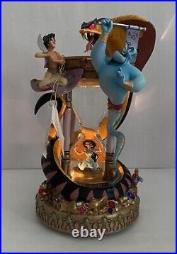 1992 Disney Aladdin Hourglass Musical LightUp Snow Globe Arabian Nights EUC