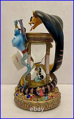 1992 Disney Aladdin Hourglass Musical LightUp Snow Globe Arabian Nights EUC