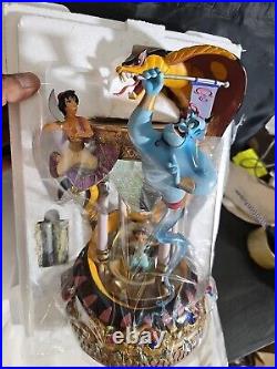 1992 Disney Aladdin Hourglass Musical LightUp Snow Globe Arabian Nights NEW
