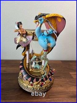 1992 Disney Aladdin Hourglass Musical LightUp Snow Globe Arabian Nights Rare