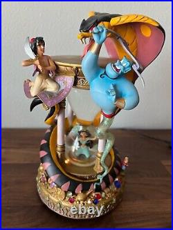 1992 Disney Aladdin Hourglass Musical LightUp Snow Globe Arabian Nights Rare