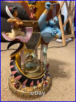 1992 Disney Aladdin Hourglass Musical LightUp Snow Globe Arabian Nights Rare