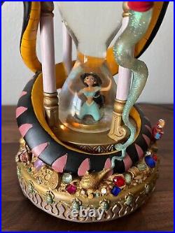 1992 Disney Aladdin Hourglass Musical LightUp Snow Globe Arabian Nights Rare