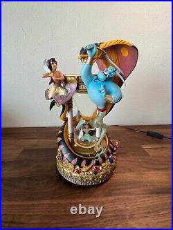 1992 Disney Aladdin Hourglass Musical LightUp Snow Globe Arabian Nights Rare