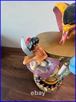 1992 Disney Aladdin Hourglass Musical LightUp Snow Globe Arabian Nights Rare