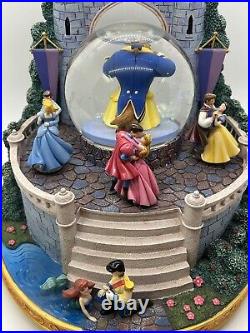 2003 Disney Princess Royal Ball Snow Globe Music Box Beauty And The Beast