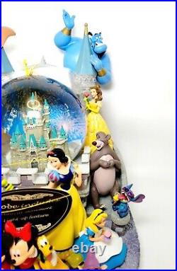 2004 Rare Disney WDW Wishes 29 Characters Storybook Snow Globe Light Up Musical