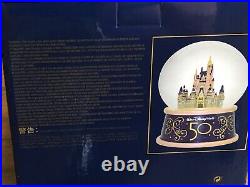 2021 Cinderella's Castle Water MUSICAL SNOW GLOBE Disney Parks 50th Anniversary