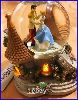 3 Disney Cinderella Prince Charming Music Box Snow Globe with light