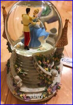 3 Disney Cinderella Prince Charming Music Box Snow Globe with light