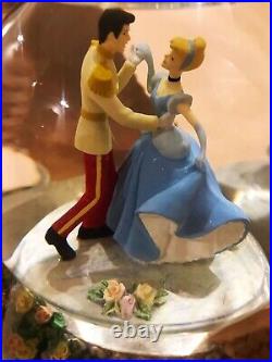 3 Disney Cinderella Prince Charming Music Box Snow Globe with light