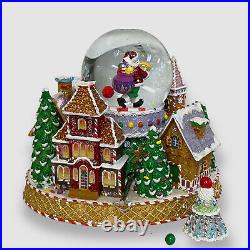 $386 Christopher Radko Red Christmas Ginger Village Delight Music Box Snow Globe