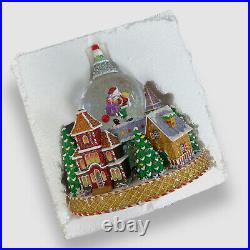 $386 Christopher Radko Red Christmas Ginger Village Delight Music Box Snow Globe