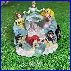 6 Disney Princess Once Upon A Dream Collectible Musical Snow Globe 5.5x6