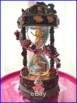 Alice in Wonderland Disney Snow Globe Snow Dome 25th Anniversary Music Box