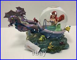 Ariel Little Mermaid with Seahorses Musical Snow Globe Part of Your World READ