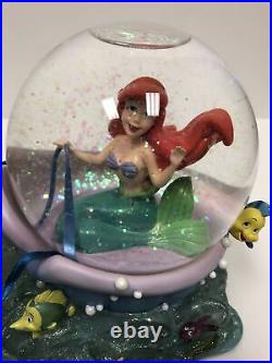 Ariel Little Mermaid with Seahorses Musical Snow Globe Part of Your World READ