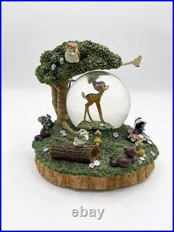 BAMBI Disney Little April Shower Musical Motion Snow Globe Rare 1942- AS IS