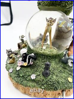 BAMBI Disney Little April Shower Musical Motion Snow Globe Rare 1942- AS IS