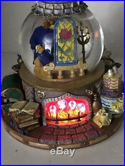 Beauty And The Beast Disney Musical Snow Globe Light Up Fireplace, Staircase