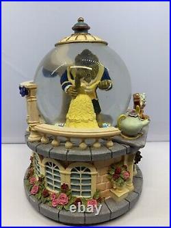 Beauty and the Beast Ballroom Rose Garden Dance Musical Snow Globe Disney WORKS