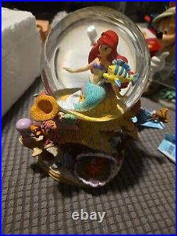 Bradford Exchange Disney The Little Mermaid Ariel Glitter Globe NEW Flounder