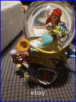 Bradford Exchange Disney The Little Mermaid Ariel Glitter Globe NEW Flounder