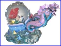 Brand New Rare Disney The Little Mermaid Ariel Seahorses Musical Snow Globe95544