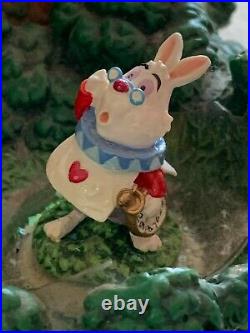 DISNEY Alice in Wonderland Tea Party Snow Globe Music Box Figure