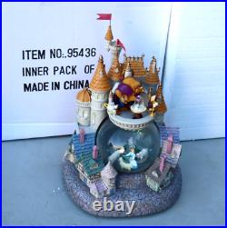 DISNEY BEAUTY AND THE BEAST VILLAGE & CASTLE With ROSE MUSICAL SNOW GLOBE #95436