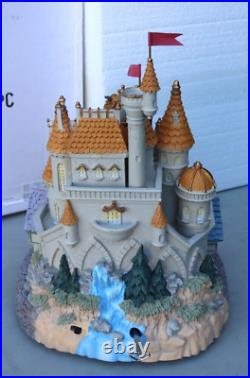 DISNEY BEAUTY AND THE BEAST VILLAGE & CASTLE With ROSE MUSICAL SNOW GLOBE #95436