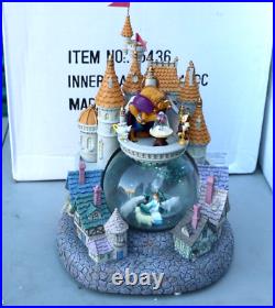 DISNEY BEAUTY AND THE BEAST VILLAGE & CASTLE With ROSE MUSICAL SNOW GLOBE #95436