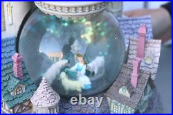 DISNEY BEAUTY AND THE BEAST VILLAGE & CASTLE With ROSE MUSICAL SNOW GLOBE #95436