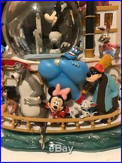 DISNEY Mickey's 75th Anniversary Steamboat musical snow globe-read Description