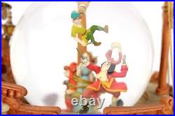 DISNEY PETER PAN YOU CAN FLY Pirate Ship Snow Globe Music Hook Wendy Crocodile