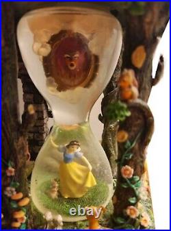 DISNEY RARE Snow White & 7 Dwarfs Hourglass Snow Globe/Music Box/Light Show