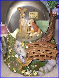 DISNEY's Lady and the Tramp Wet Cement Musical Snow Globe Bella Notte