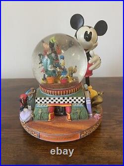 Disney 100 Years of Magic Musical Moving Snow Globe Minnie, Donald, Goofy, Pluto