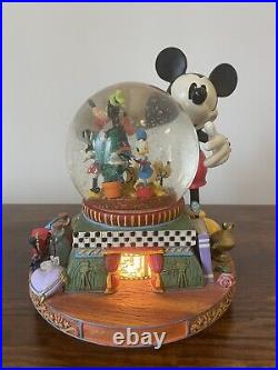 Disney 100 Years of Magic Musical Moving Snow Globe Minnie, Donald, Goofy, Pluto