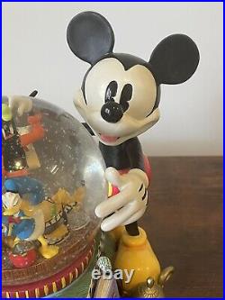 Disney 100 Years of Magic Musical Moving Snow Globe Minnie, Donald, Goofy, Pluto