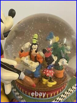 Disney 100 Years of Magic Musical Moving Snow Globe Minnie, Donald, Goofy, Pluto