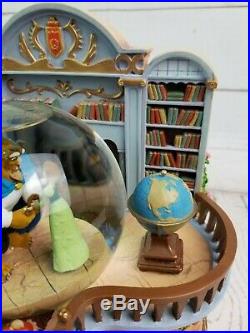 Disney 1991 Beauty And The Beast Library Musical Blower Snow Globe Excellent