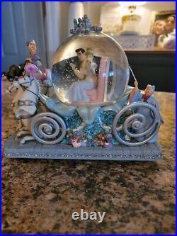 Disney 50th Anniversary Musical Snow Globe Carriage with Cinderella and Prince