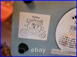 Disney 50th Anniversary Musical Snow Globe Carriage with Cinderella and Prince