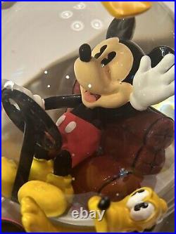 Disney 75th Anniversary Mickey Mouse & Friends Musical White Car Ride Snow Globe
